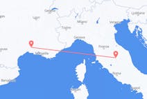 出发地 法国从 尼姆目的地 意大利佩鲁贾的航班