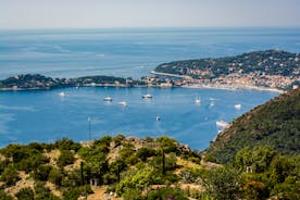 View of Mediterranean luxury resort and bay with yachts. Nice, Cote d'Azur, France. 