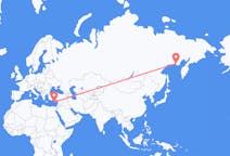 Fly fra Magadan til Páfos