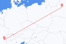 Vluchten van Minsk, Belarus naar Genève, Zwitserland
