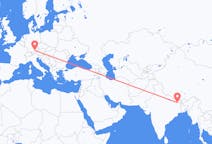 Flyreiser fra Rajbiraj, Nepal til München, Tyskland