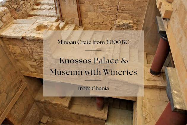 Crète minoenne de 3000 av. J.-C. : palais et musée de Knossos avec des vignobles de La Canée