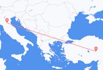 Vluchten van Kayseri, Turkije naar Bologna, Italië