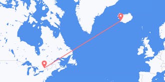 Vluchten van Canada naar IJsland
