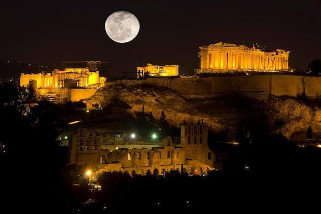 Tour di guida di Atene di notte (punti salienti) e ora di cena