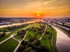 Panorama of Kaunas from Aleksotas hill, Lithuania.