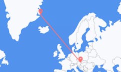 Flyg från Ittoqqortoormiit, Grönland till Vienna, Österrike