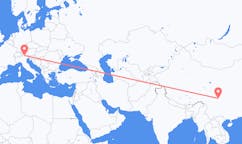 Flyg från Chengdu, Kina till Bolzano, Italien