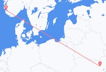 Vluchten van Kiev, Oekraïne naar Stavanger, Noorwegen