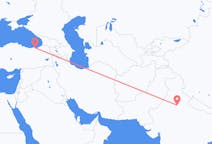 出发地 印度出发地 新德里目的地 土耳其特拉布宗的航班