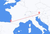 Flyg från Biarritz, Frankrike till Klagenfurt, Österrike