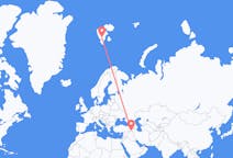 Vluchten van Hakkâri, Turkije naar Spitsbergen, Spitsbergen en Jan Mayen