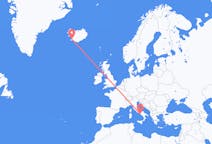 이탈리아발 나폴리, 아이슬란드행 레이캬비크 항공편