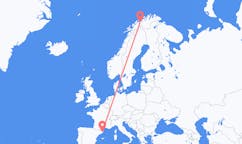 Flights from Sørkjosen, Norway to Girona, Spain
