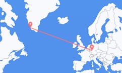 그린란드 파미우트에서 출발해 독일 프랑크푸르트로(으)로 가는 항공편