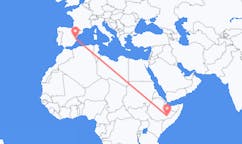 Flyreiser fra Gode, Etiopia til Valencia, Spania