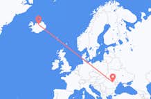 Vluchten van Bacau, Roemenië naar Akureyri, IJsland