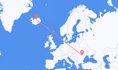 Vluchten van Bacău, Roemenië naar Akureyri, IJsland