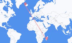 Flights from the city of Tôlanaro, Madagascar to the city of Reykjavik, Iceland