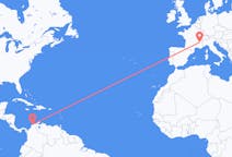 Flyreiser fra Barranquilla, Colombia til Grenoble, Frankrike