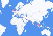 Flyg från Palembang, Indonesien till Birmingham, England
