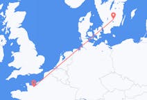 Vluchten van Caen, Frankrijk naar Växjö, Zweden