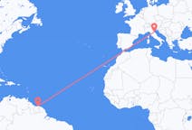 Flyreiser fra Paramaribo, Surinam til Rimini, Italia