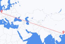 Flyreiser fra Guangzhou, Kina til Düsseldorf, Tyskland