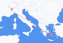 Vuelos de Paros, Grecia a Turín, Italia