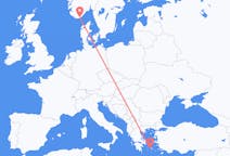 Flights from Parikia, Greece to Kristiansand, Norway