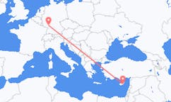 ドイツのマンハイムから、キプロスのラルナカまでのフライト