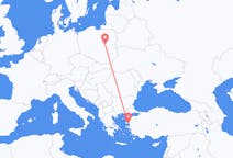Flights from Warsaw to Mytilene