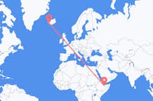 Vluchten van Hargeisa, Somalië naar Reykjavík, IJsland