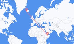 Flyreiser fra Hargeisa, Somalia til Reykjavik, Island