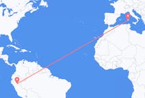 Flyreiser fra Tarapoto, Peru til Cagliari, Italia