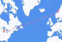 Voli da Chicago, Stati Uniti a Trondheim, Norvegia
