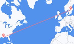 Flyreiser fra New Orleans, USA til Oerebro, Sverige