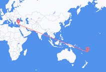 出发地 斐济出发地 坎達武島目的地 土耳其加济帕萨的航班