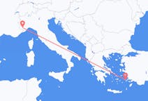 Vluchten van Kalymnos naar Cuneo