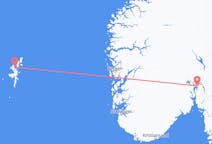 Vluchten van Oslo, Noorwegen naar Lerwick, Schotland