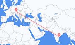 Flyg från Vijayawada, Indien till Linz, Österrike
