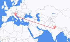Vluchten van Gwalior, India naar Ancona, Italië