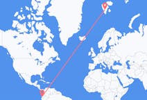 Flyg från Guayaquil, Ecuador till Svalbard, Svalbard och Jan Mayen