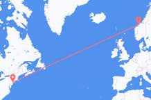 Flyrejser fra New York til Kristiansund