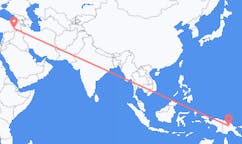 パプアニューギニアのワペナマンダ地区から、トルコのバットマンまでのフライト