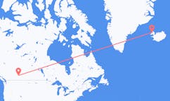 Flyg från staden Calgary till staden Ísafjörður