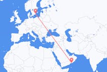 Flyreiser fra Salalah, Oman til Kalmar, Sverige