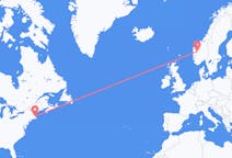 Flyg från Boston till Sogndal