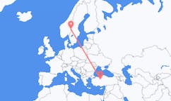 Flyreiser fra Ankara, Tyrkia til Rörbäcksnäs, Sverige