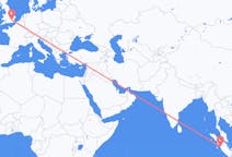 Flights from Padang, Indonesia to London, England